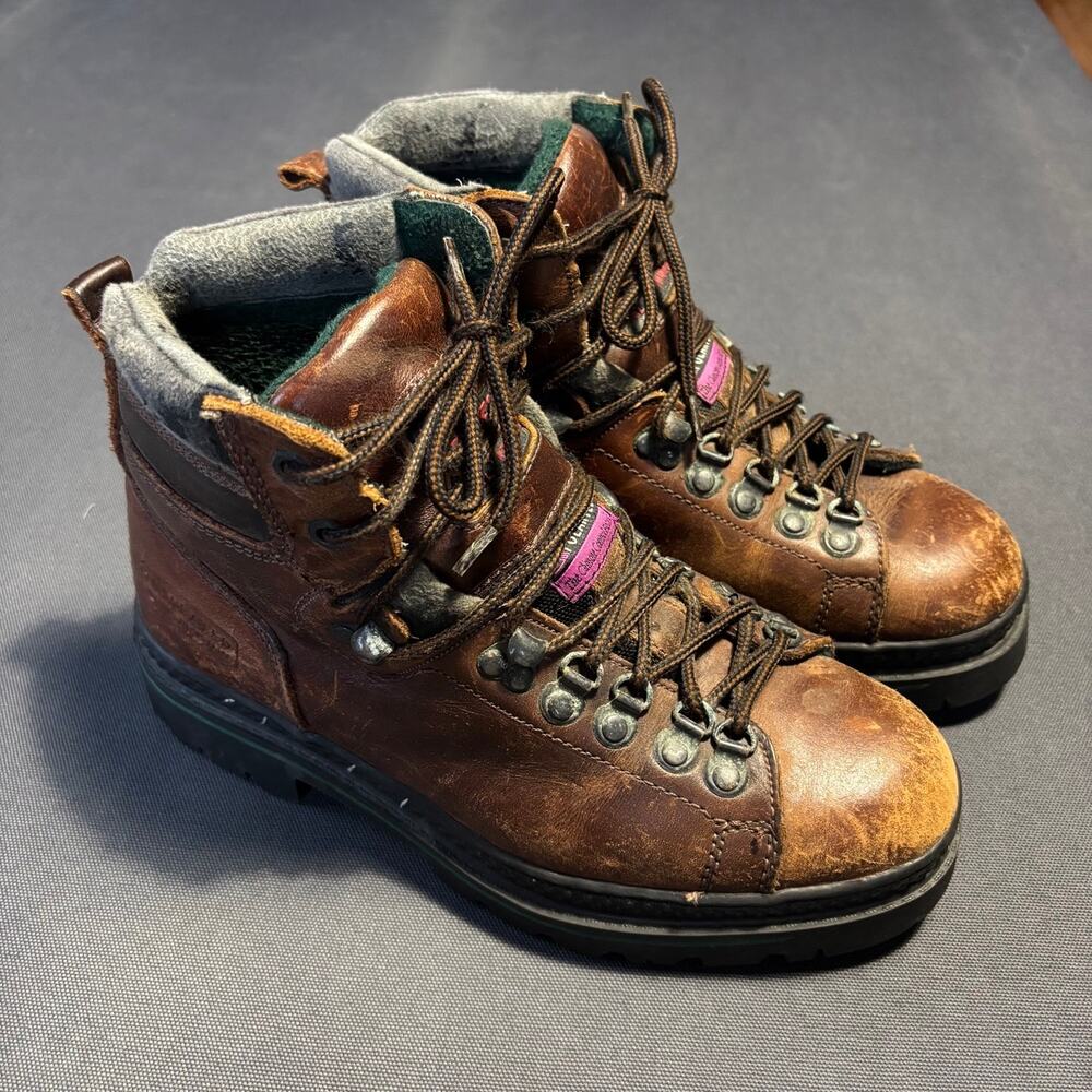 Vintage Giorgio Brutini Brown Leather Hiking Polartec Boots Sz 10US